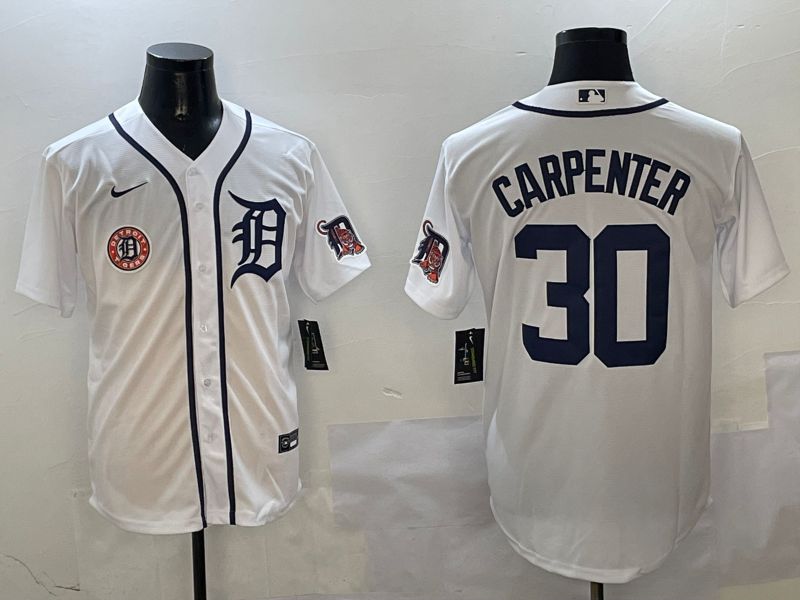 Men Detroit Tigers 30 Carpenter White Game 2025 Nike MLB Jersey style 3115